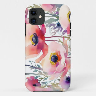 Elegantes Anemone Muster Rosa und Lila Case-Mate iPhone Hülle