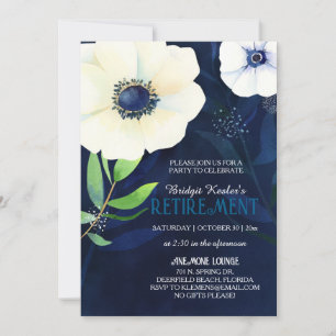 Elegantes Anemones Retirement Party Einladung