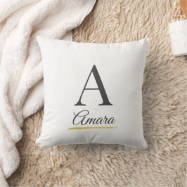 Elegantes Anfangs- und Namensmonogramm Kissen