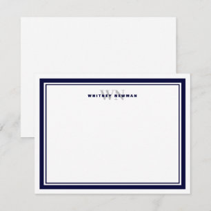 Elegantes Anfangsmonogramm - Zwei Grenzstationen Mitteilungskarte