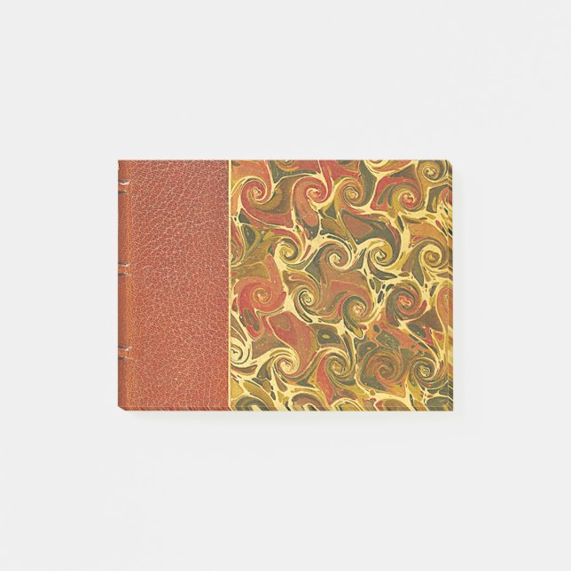 Elegantes antikes Buch, verziertes Strudel-Muster Post-it Klebezettel (Vorderseite)