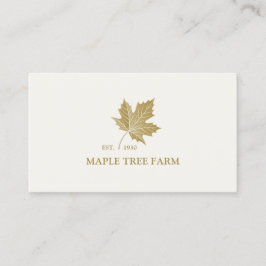 Elegantes antikes Gold Maple Leaf Logo. Visitenkarte