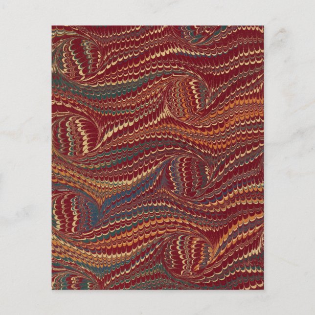 Elegantes antikes Marmorpapier Burgund und Gold Flyer (Vorne)