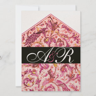 ELEGANTES ANTIQUE FLORENTINPINK-FLORALLMONOGRAMM EINLADUNG