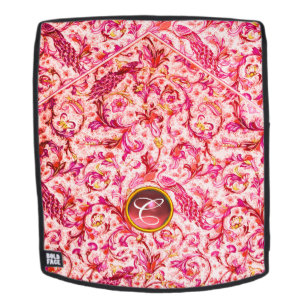 ELEGANTES ANTIQUE FLORENTINPINK FUCHSIA MONOGRAM RUCKSACK