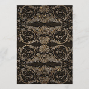 Elegantes Antiqued Goldbarockes Proben-Abendessen Einladung