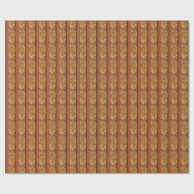 Elegantes Antiquitätenbuch, Verziertes Muster Geschenkpapier (Flach)