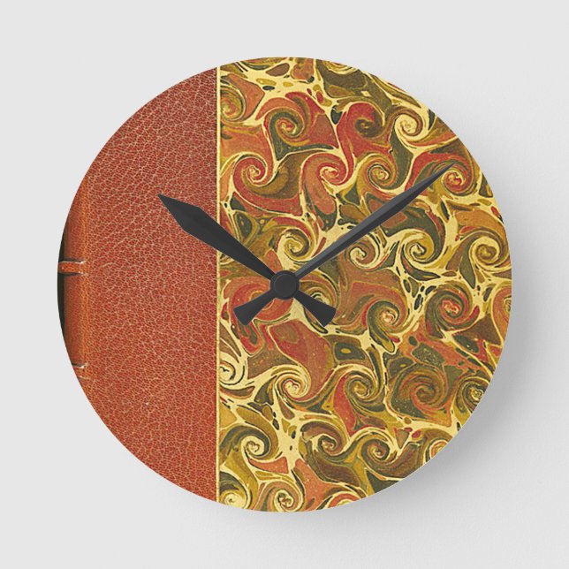 Elegantes Antiquitätenbuch, Verziertes Muster Runde Wanduhr (Vorderseite)