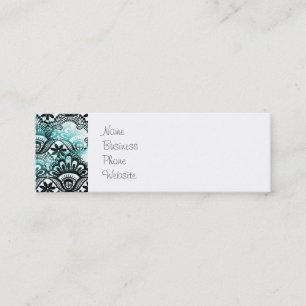 Elegantes Aqua-blaues Schwarzes verblaßte Mini Visitenkarte