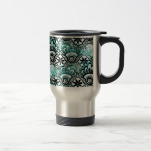 Elegantes Aqua-blaues Schwarzes verblaßte Reisebecher