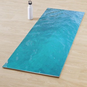 Elegantes Aqua Blue Green Color Sea Water Template Yogamatte
