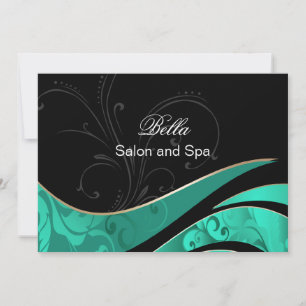elegantes Aqua blüh Business Danke Karten