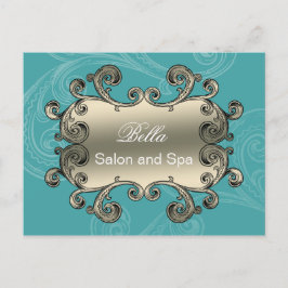 elegantes Aqua blüh Business DankeYou Cards Postkarte