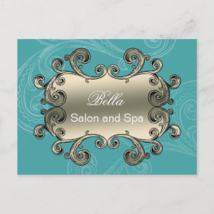 elegantes Aqua blüh Business DankeYou Cards Postkarte