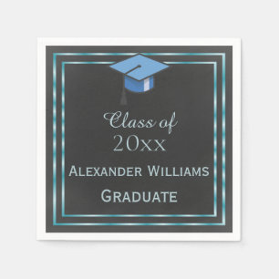Elegantes Aqua-gerahmter Abschluss Serviette