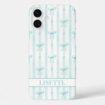 Elegantes aqua gestreiftes Coquette-Schleifen Mono