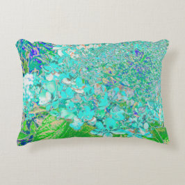 Elegantes Aqua und grünes Limelight Hydrangea Deta Dekokissen