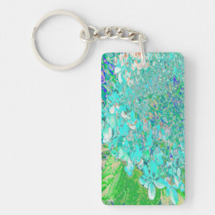 Elegantes Aqua und grünes Limelight Hydrangea Deta Schlüsselanhänger