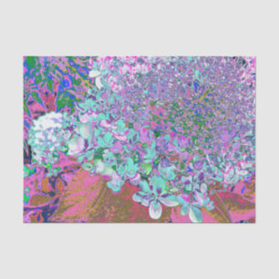 Elegantes Aqua und Lila Limelight Hydrangea Detail Seidenpapier