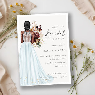 Elegantes Aqua Wedding Gown Brautparty laden Dankeskarte