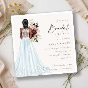 Elegantes Aqua Wedding Gown Brautparty laden Dankeskarte