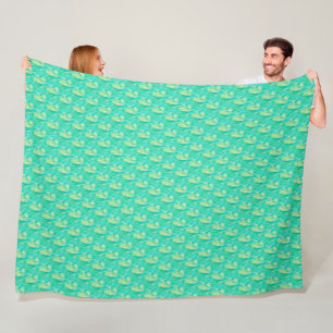 Elegantes Aquamarin-Aquarell-Blütenblatt Fleecedecke