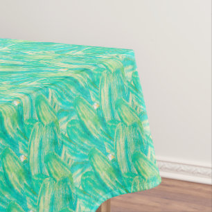 Elegantes Aquamarin-Aquarell-Blütenblatt Tischdecke