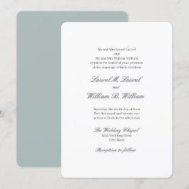 Elegantes Aquamarin Blue Beide Eltern Hochzeitsfei Einladung