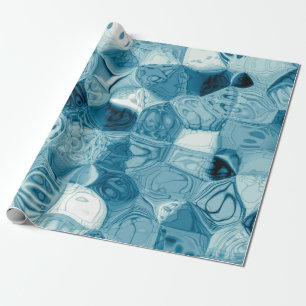 Elegantes Aquamarines, Abstraktes Geometrisches Ge Geschenkpapier