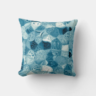 Elegantes Aquamarines, Abstraktes Geometrisches Ge Kissen