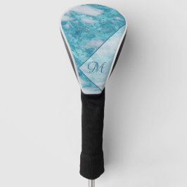 Elegantes Aquamarines Bling-Glitzer-Bling-Geometri Golf Headcover