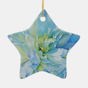 Elegantes aquamarines Blumenwasser Keramikornament