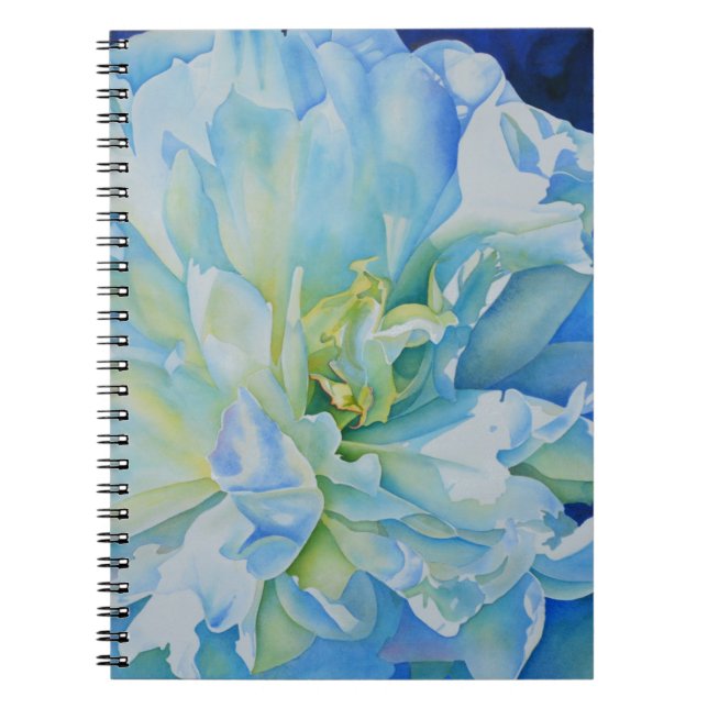 Elegantes aquamarines Blumenwasser Notizblock (Vorderseite)