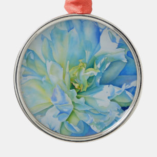 Elegantes aquamarines Blumenwasser Ornament Aus Metall