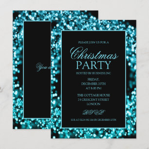 Elegantes Aquamarines Corporate Christmas Lights P Einladung