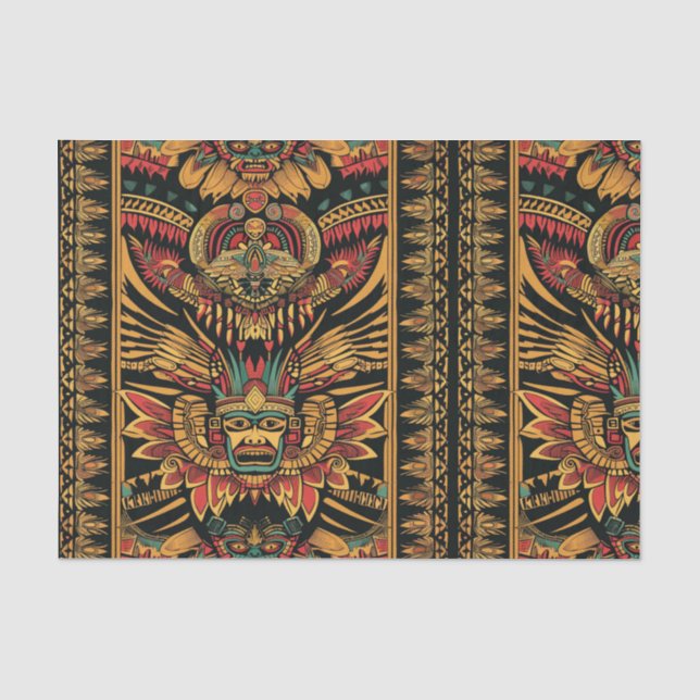 Elegantes Aquamarines Designerpapier "Aztec Dream" Seidenpapier (Vorderseite)