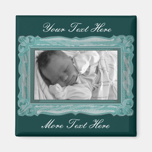 Elegantes Aquamarines Frame Magnet (Vorne)