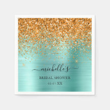 Elegantes Aquamarines Gold Glitzer Sparkle Namenss