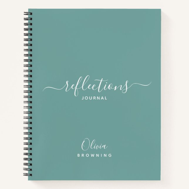 Elegantes Aquamarines Green Reflections Journal Notizbuch (Vorderseite)