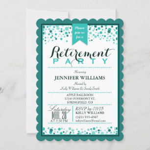 Elegantes Aquamarines Green Retirement Party Einladung