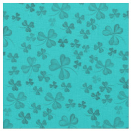 Elegantes Aquamarines Kleeblatt Muster Niedlich un Stoff