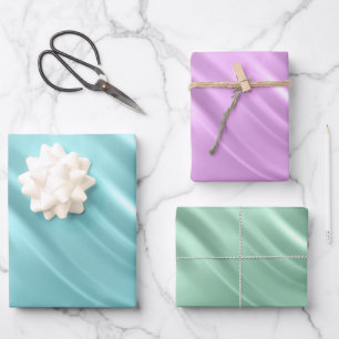 Elegantes Aquamarines Lilac Aqua Geschenkpapier Set