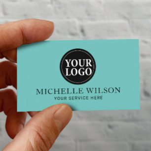 Elegantes Aquamarines, Minimalistisches Logo von A Visitenkarte