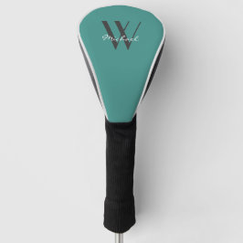 Elegantes Aquamarines Monogramm-Add-Name-Skript Golf Headcover
