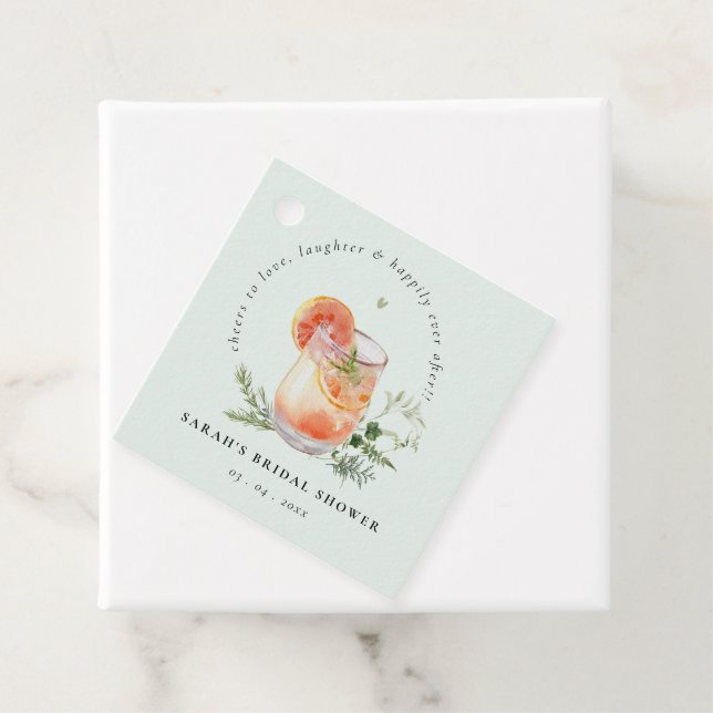 Elegantes Aquamarines Orange Green Cocktail Brautp Geschenkanhänger (Beispiel)