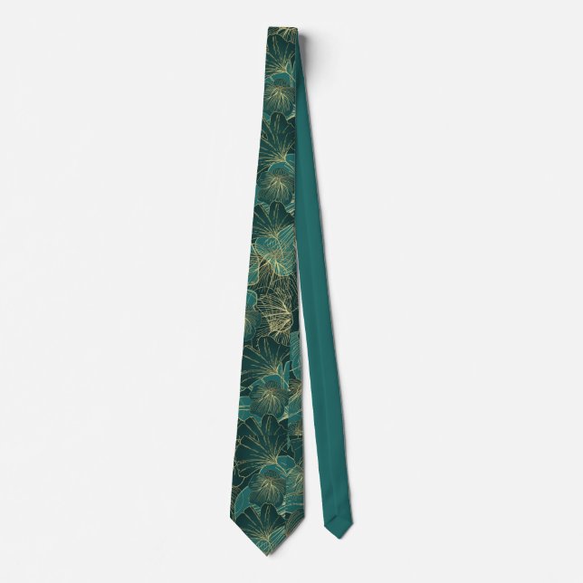 Elegantes Aquamarines Seagreener Blumenmuster Krawatte (Vorderseite)