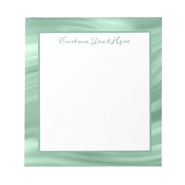 Elegantes Aquamarines Swirl-Muster Personalisiert Notizblock (Vorderseite)