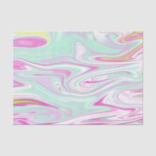 Elegantes Aquamarines und rosa Marmormuster Seidenpapier