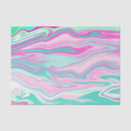 Elegantes Aquamarines und rosa Marmormuster Seidenpapier
