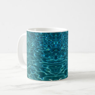 Elegantes, aquamarines Wassermuster Seewellen Kaffeetasse